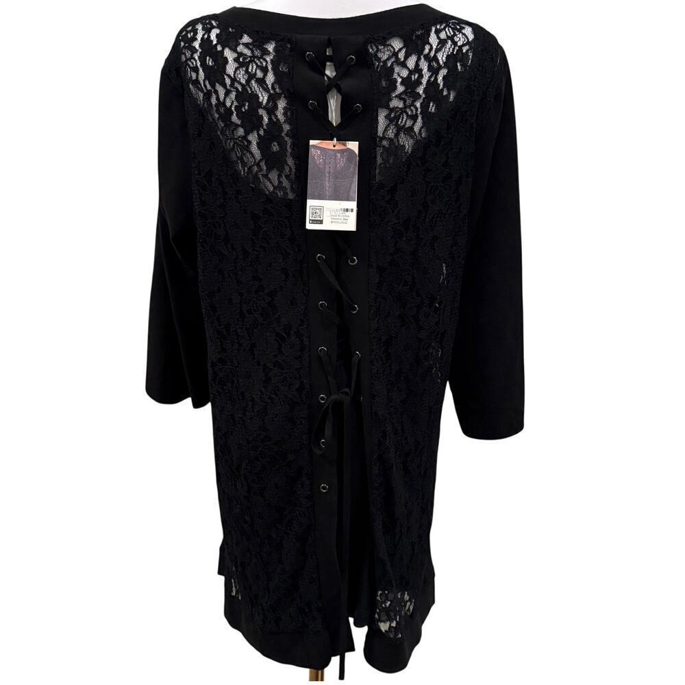Simply Noelle Lace Up Back Tunic Mini Dress XL Whimsigoth Corset Back Witchy - Picture 3 of 11